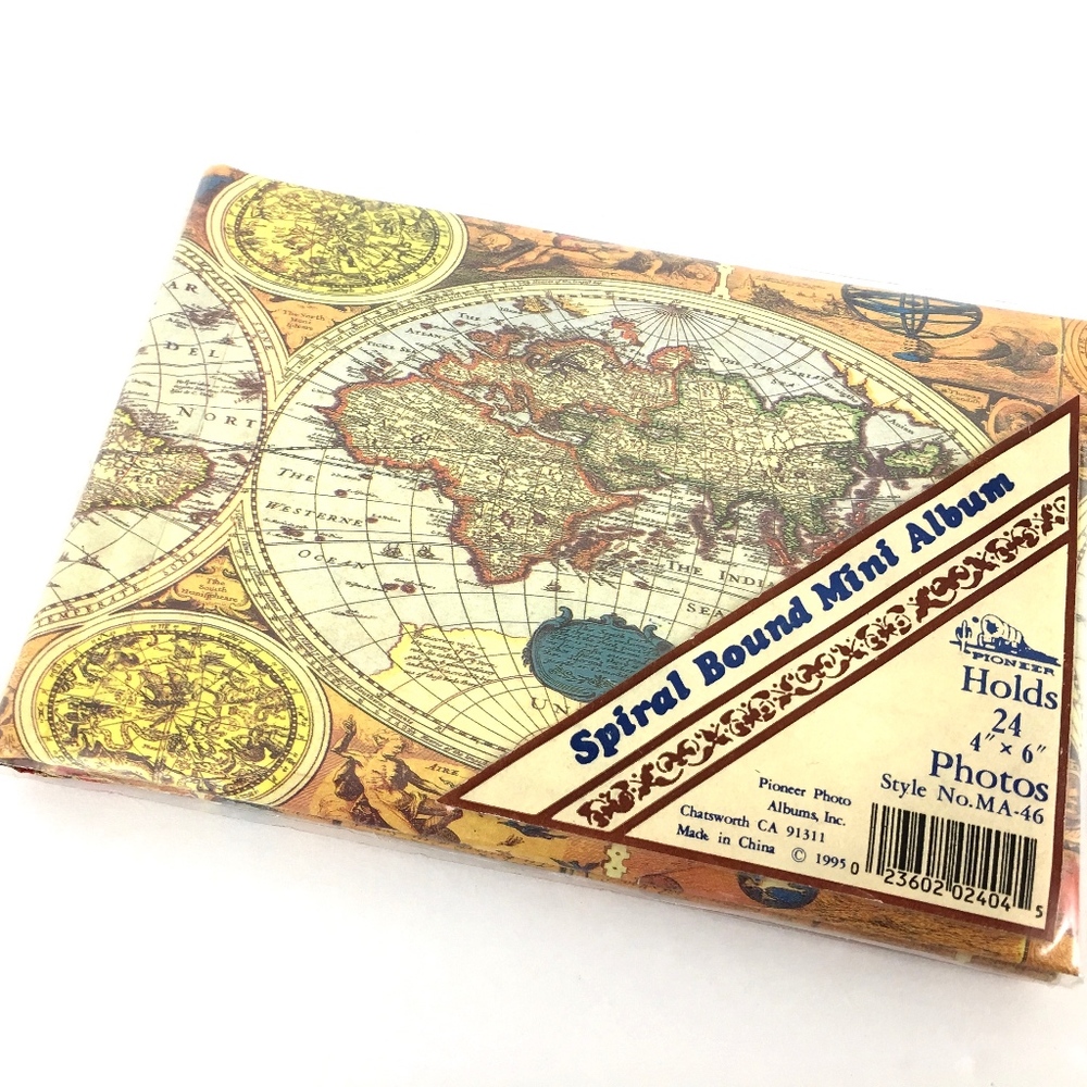 Vintage Mini Photo Album Antique Maps Atlas Globes